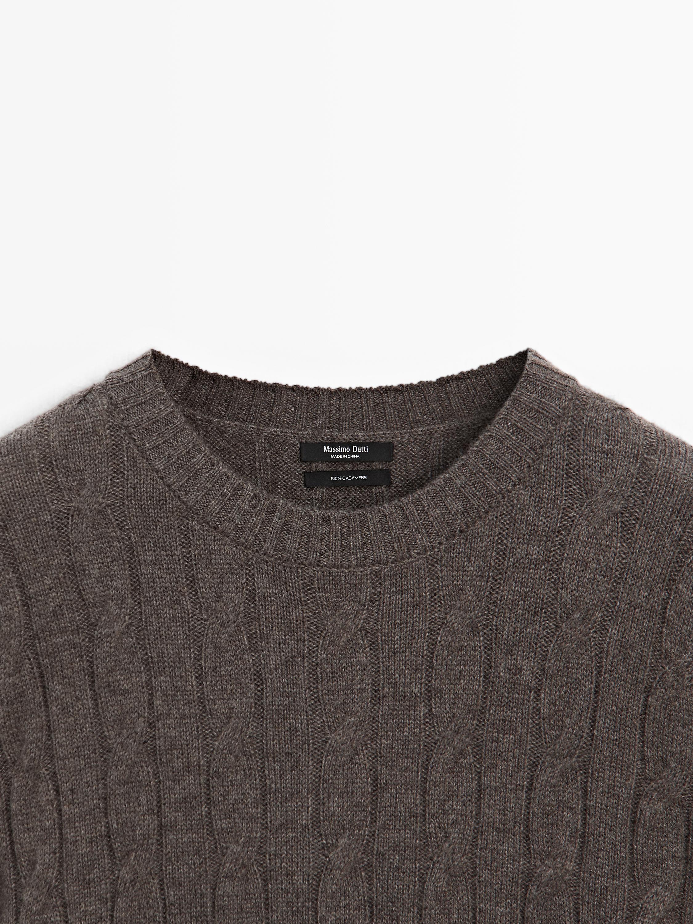 100% cashmere cable-knit sweater